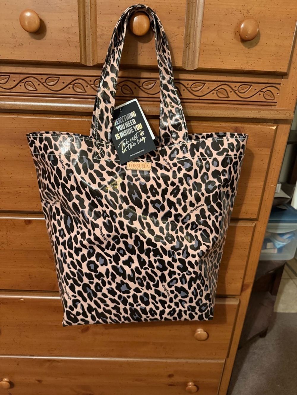 Consuela Pink Leopard Print Tote